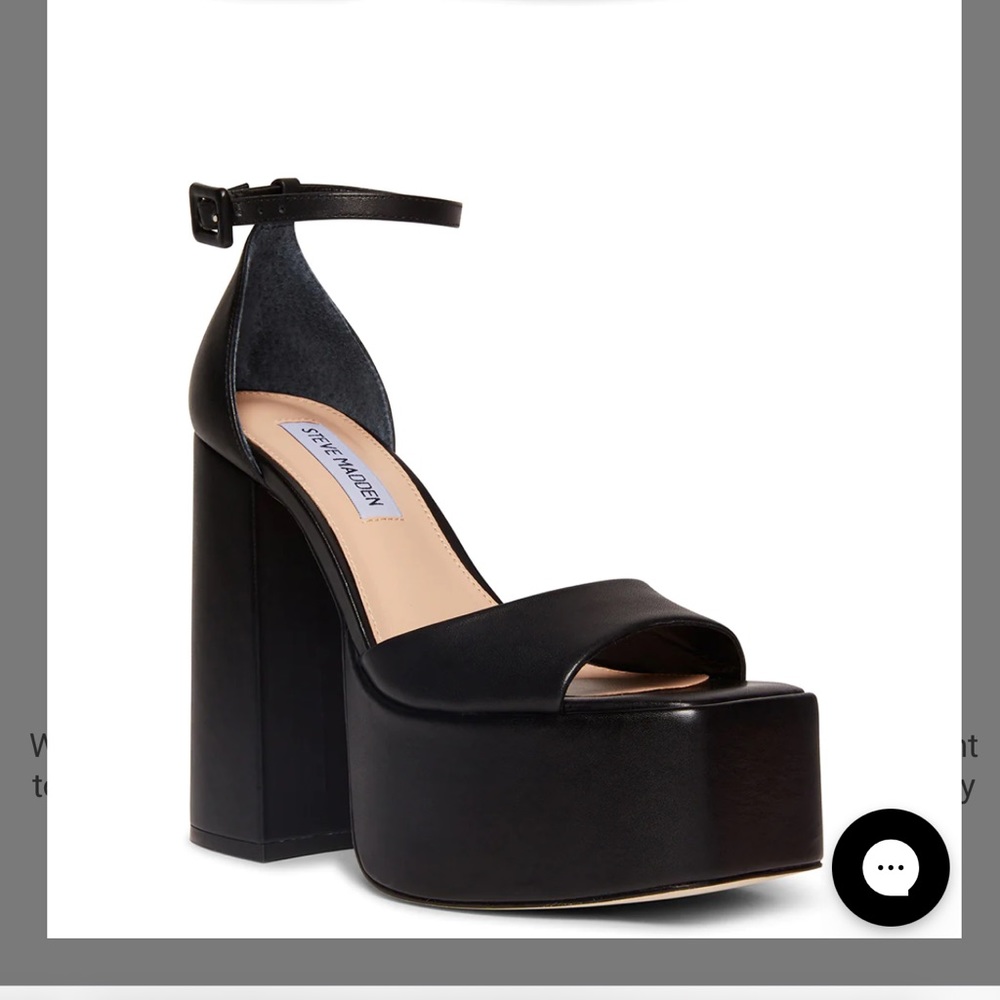 Steve Madden KASSIANI BLACK LEATHER platform heels